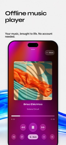 iPhone App Store artwork showing Prismatic Music offline playback