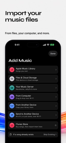 iPhone App Store artwork showing Prismatic Music import music